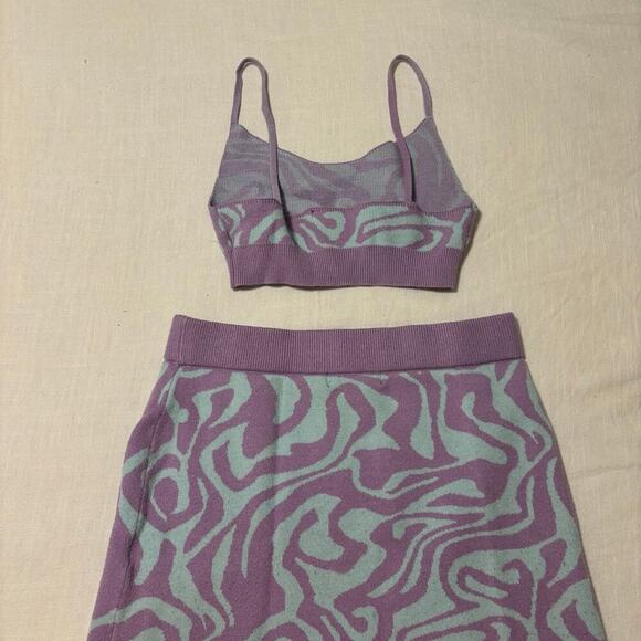 Motel Rocks Knit Two Piece Rave Set Purple Blue XS - Picture 7 of 8